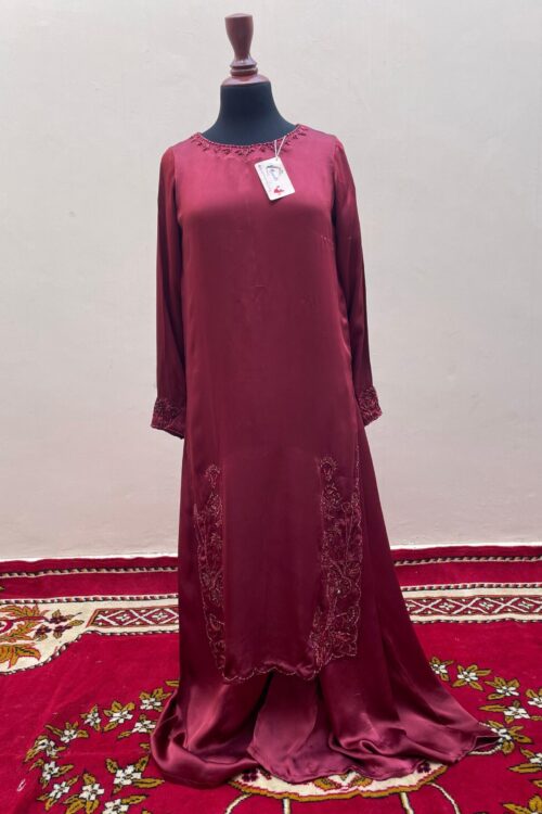 🌸 Maroon Tussle Silk Ensemble